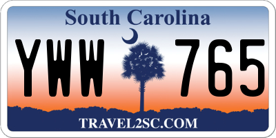 SC license plate YWW765