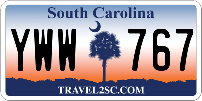 SC license plate YWW767