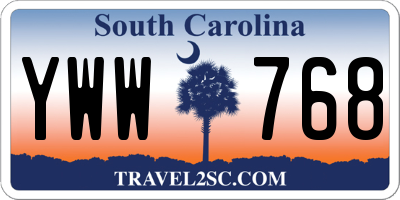 SC license plate YWW768