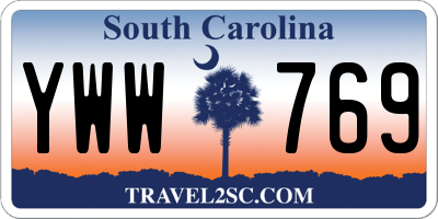 SC license plate YWW769
