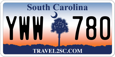 SC license plate YWW780