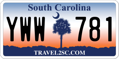 SC license plate YWW781