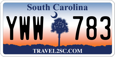 SC license plate YWW783