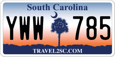 SC license plate YWW785