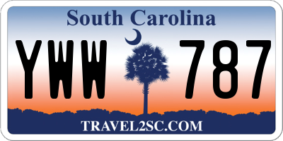 SC license plate YWW787