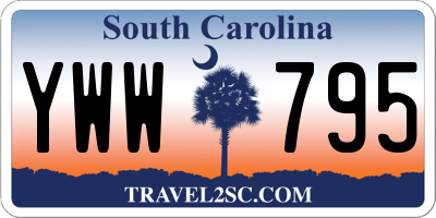 SC license plate YWW795