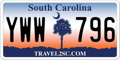 SC license plate YWW796