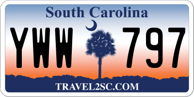 SC license plate YWW797