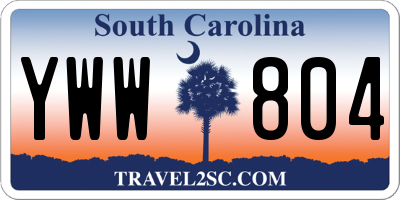 SC license plate YWW804