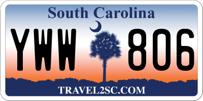SC license plate YWW806