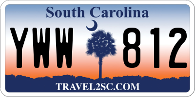 SC license plate YWW812