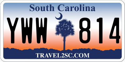 SC license plate YWW814