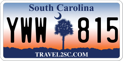 SC license plate YWW815