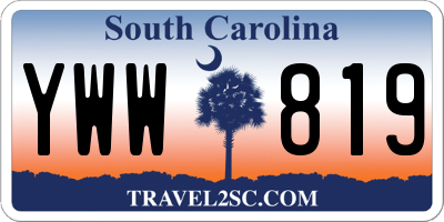 SC license plate YWW819