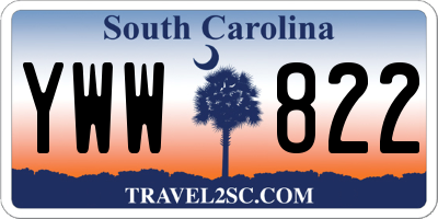 SC license plate YWW822