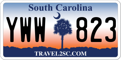 SC license plate YWW823