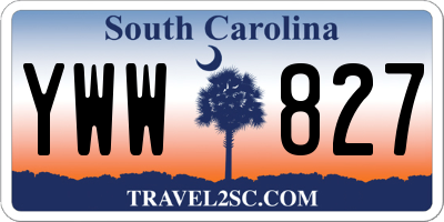 SC license plate YWW827