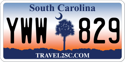 SC license plate YWW829