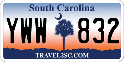 SC license plate YWW832