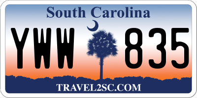 SC license plate YWW835
