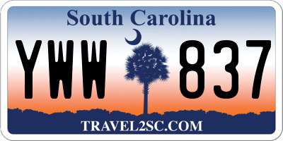 SC license plate YWW837