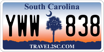 SC license plate YWW838