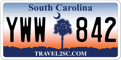 SC license plate YWW842