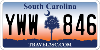 SC license plate YWW846