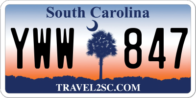 SC license plate YWW847