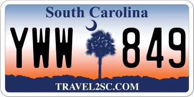 SC license plate YWW849