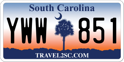 SC license plate YWW851