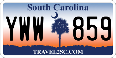 SC license plate YWW859