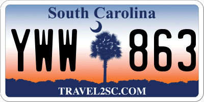 SC license plate YWW863