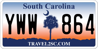 SC license plate YWW864
