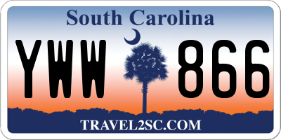 SC license plate YWW866
