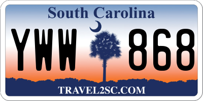 SC license plate YWW868