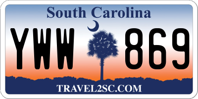 SC license plate YWW869