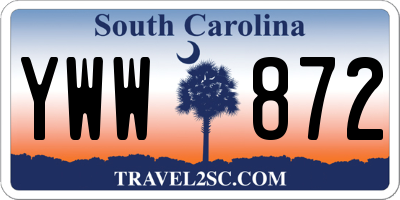 SC license plate YWW872
