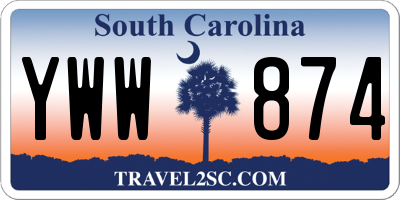 SC license plate YWW874