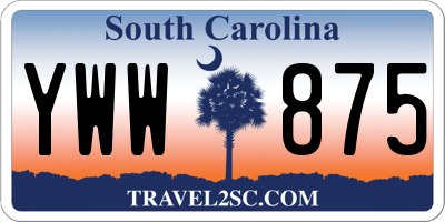 SC license plate YWW875