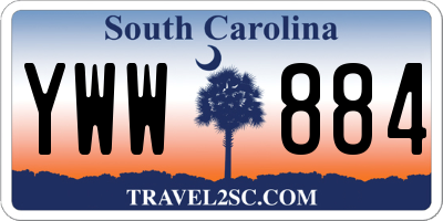 SC license plate YWW884