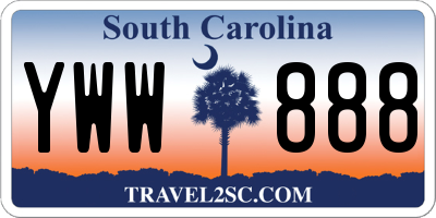 SC license plate YWW888