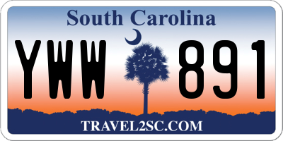 SC license plate YWW891