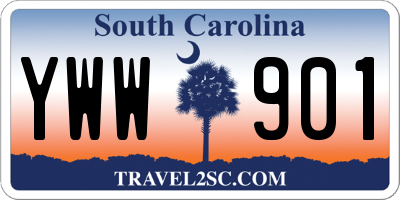 SC license plate YWW901