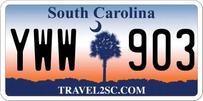 SC license plate YWW903