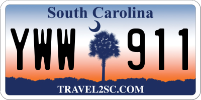 SC license plate YWW911