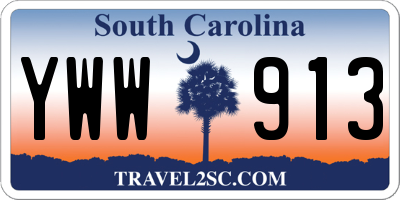 SC license plate YWW913