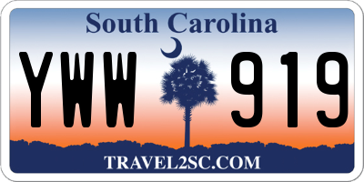 SC license plate YWW919
