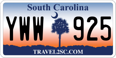 SC license plate YWW925