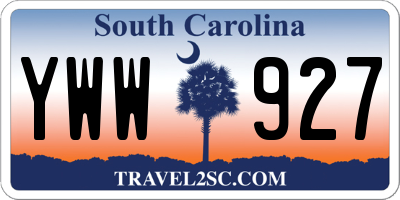 SC license plate YWW927